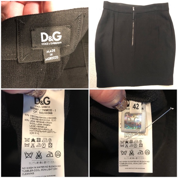 D&G Black Fitted Mini Pencil Skirt SZ 42 6 4